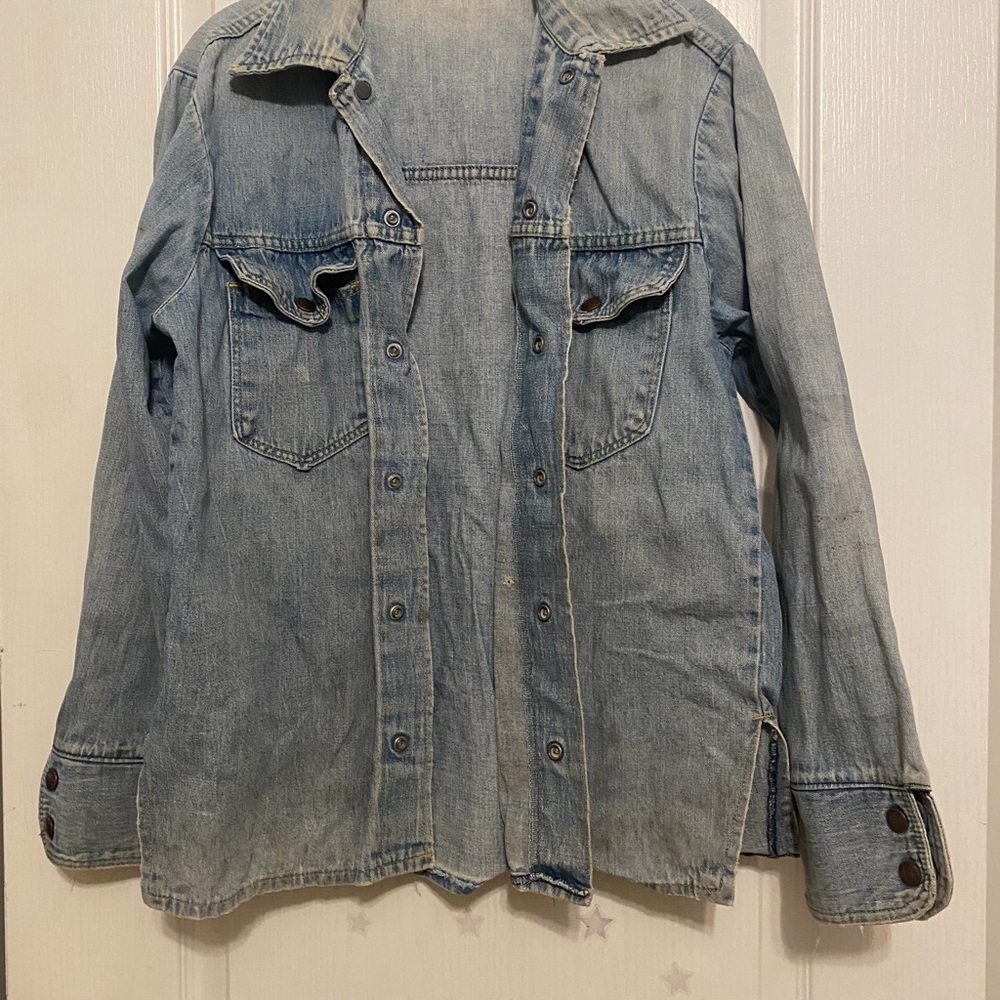 Women’s size S/M Big Yank Vintage 1970’s denim jacket lots of wear/age shown